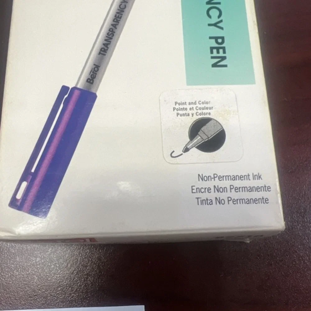Lot Of 2 VTG Berol Transparency Pens Black‎ Non-permanent 1992 New Old Stock